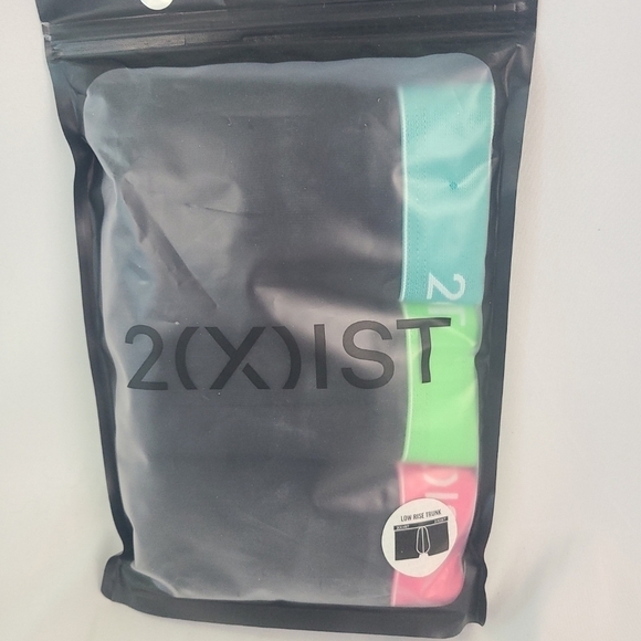 2XIST Men Sz S 100% Cotton Low Rise Trunk Brief 3-Pack Black Multicolor $39 - Picture 1 of 4